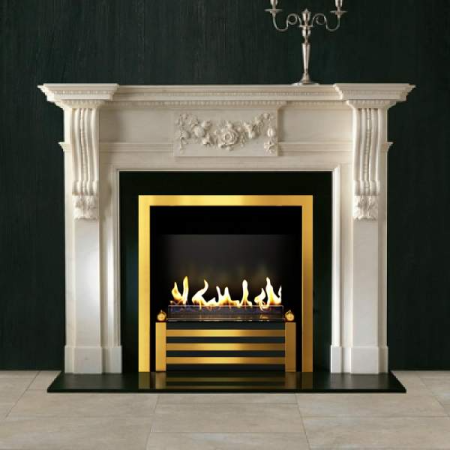 Биокамин в мраморном портале Firezo Аngelo